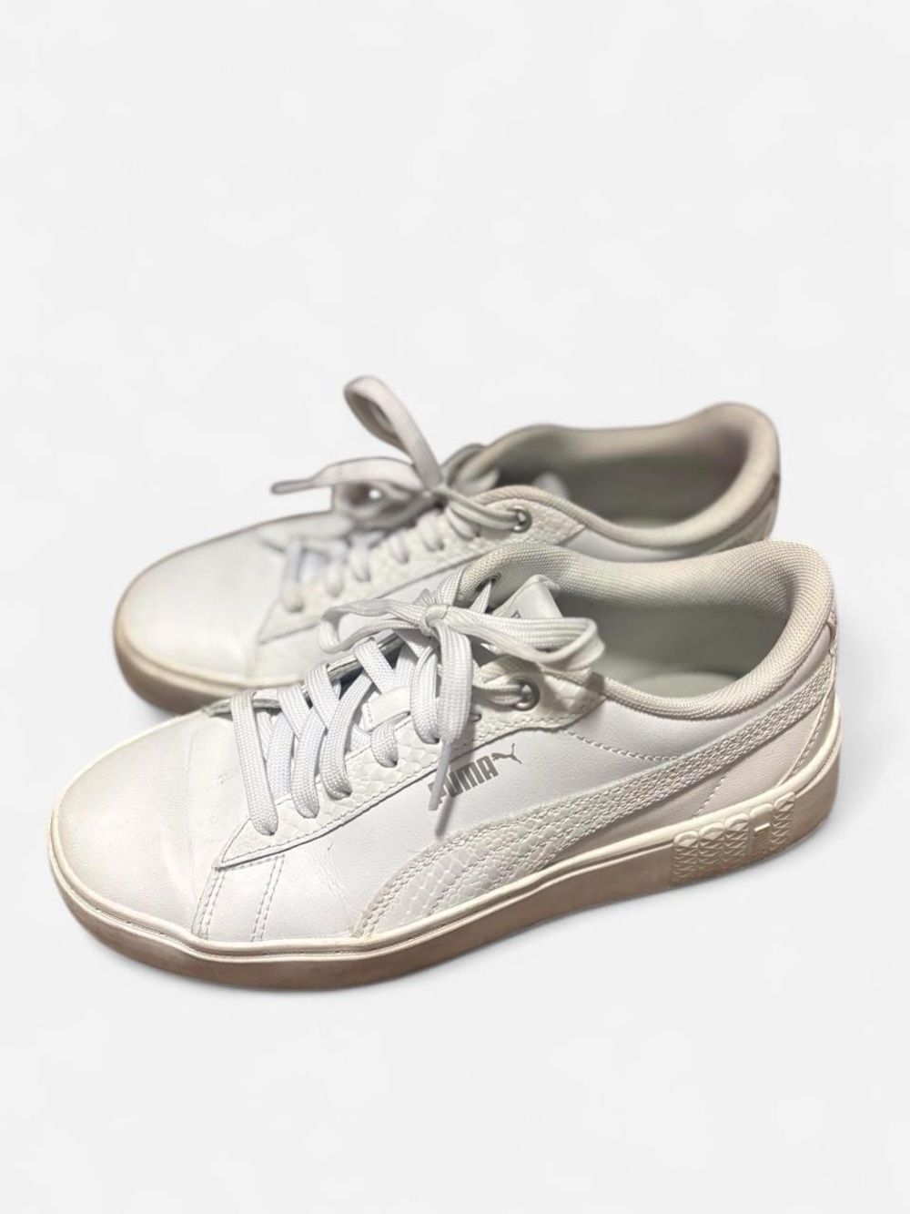 Puma Women's White Low-Top Lace-Up Sneakers
